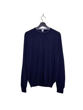 Eleventy Platinum Merino Wool Sweater Navy Italy Size L